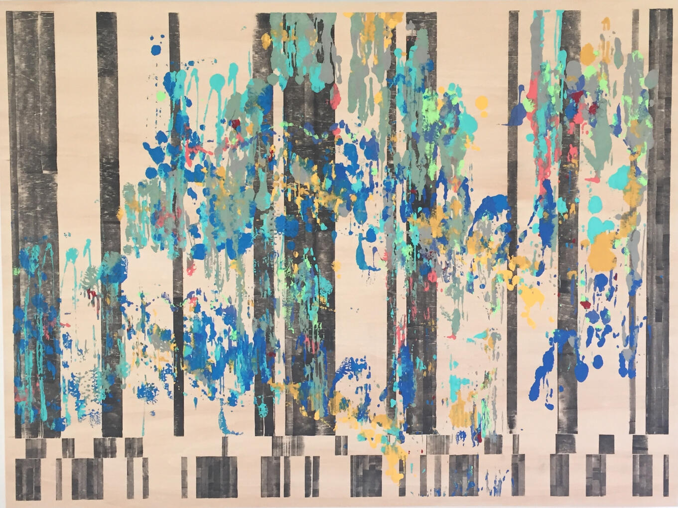 Grid and color || 2016 || Acrylic and graphite || by Nate DeWaele